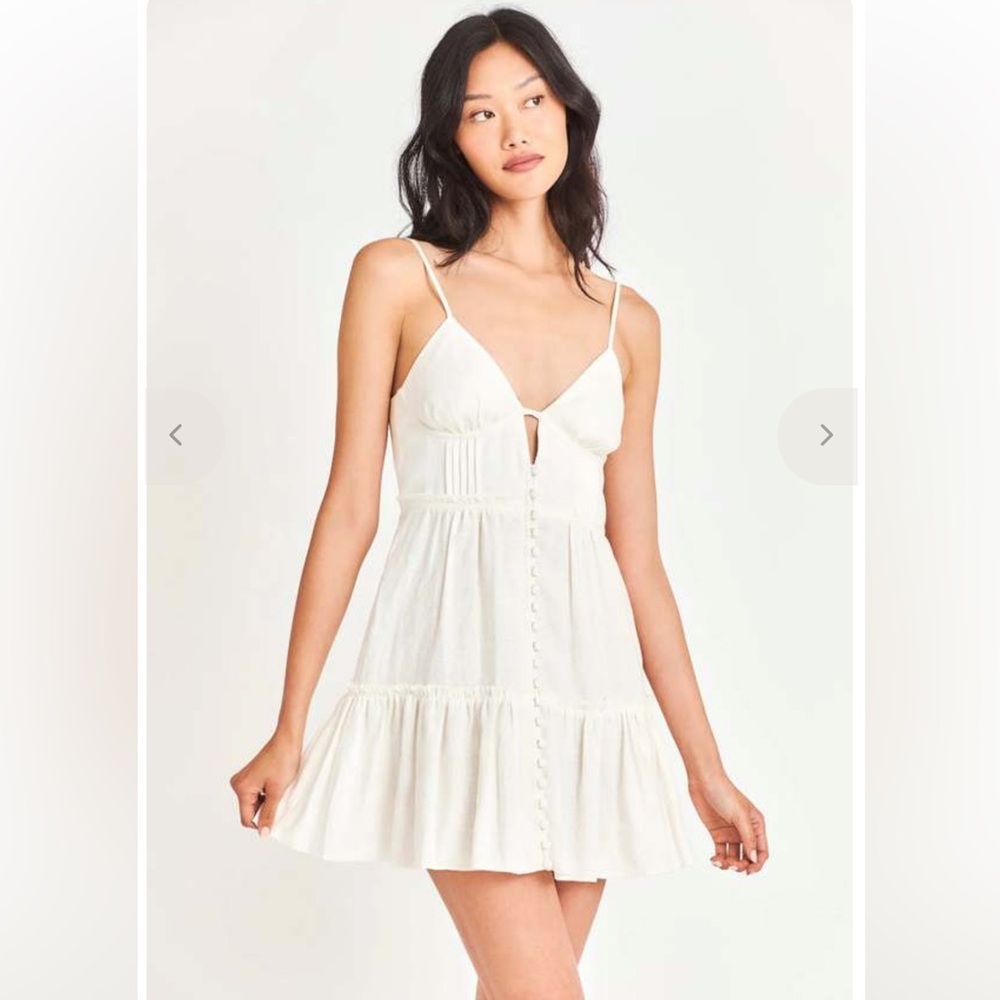 LoveShackFancy Maple Cream Mini Dress